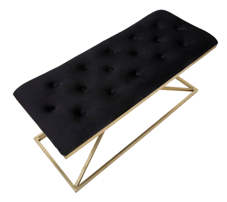 Bank Pyramid Goud Metaal Velvet 100x40x45 cm