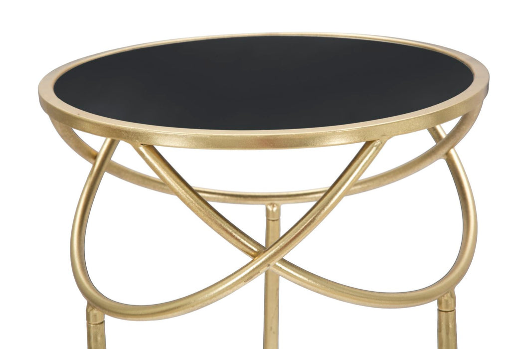 Thatlyfestyle Golden Eclipse Bijzettafel Zwart Goud Glas