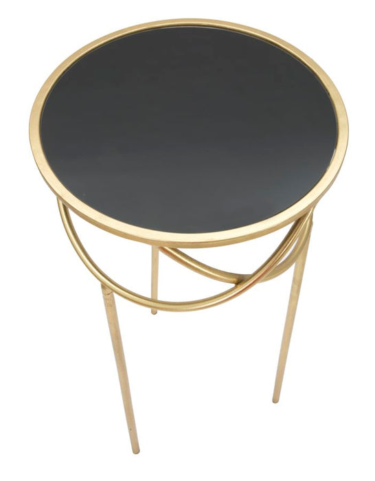 Thatlyfestyle Golden Eclipse Bijzettafel Zwart Goud Glas