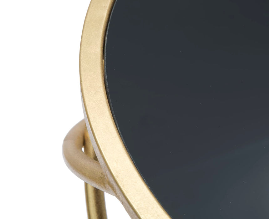 Thatlyfestyle Golden Eclipse Bijzettafel Zwart Goud Glas