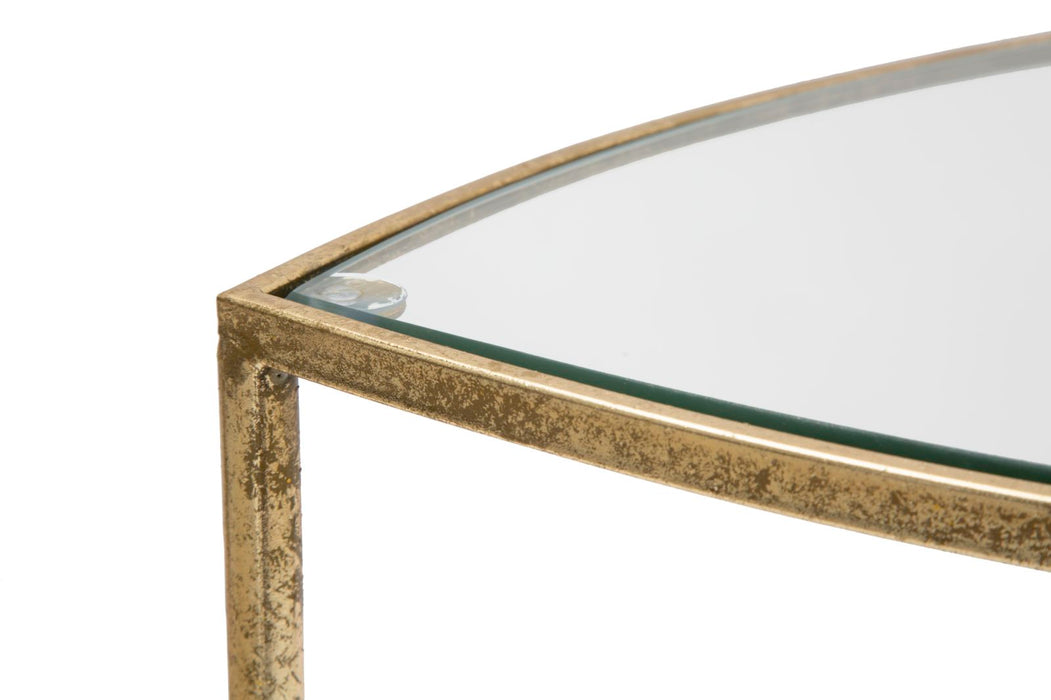 Thatlyfestyle Luxe Triangulaire Bijzettafel Goud Metaal Glad