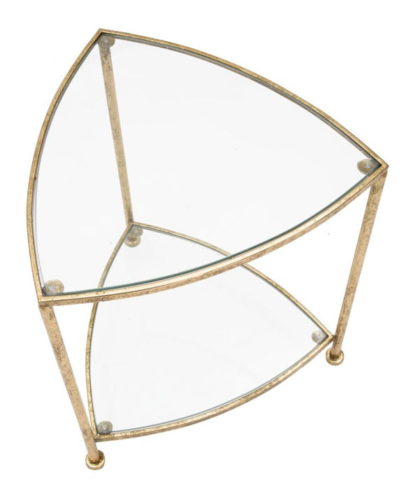 Thatlyfestyle Luxe Triangulaire Bijzettafel Goud Metaal Glad