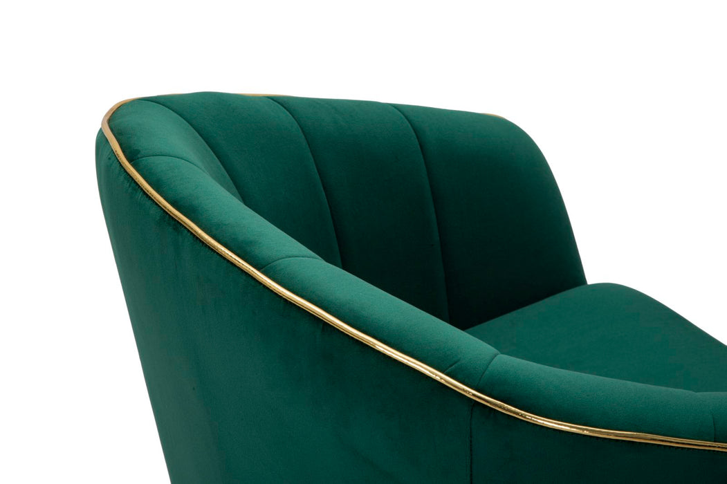 Fauteuil Paris Stof Groen Gouden afwerking