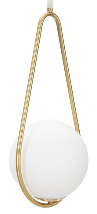 Hanglamp Glamy Drop Goud Witte Glasbol 24x20x46 cm