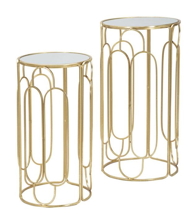 Thatlyfestyle Chic Duo Set Bijzettafels Goud Spiegelglas