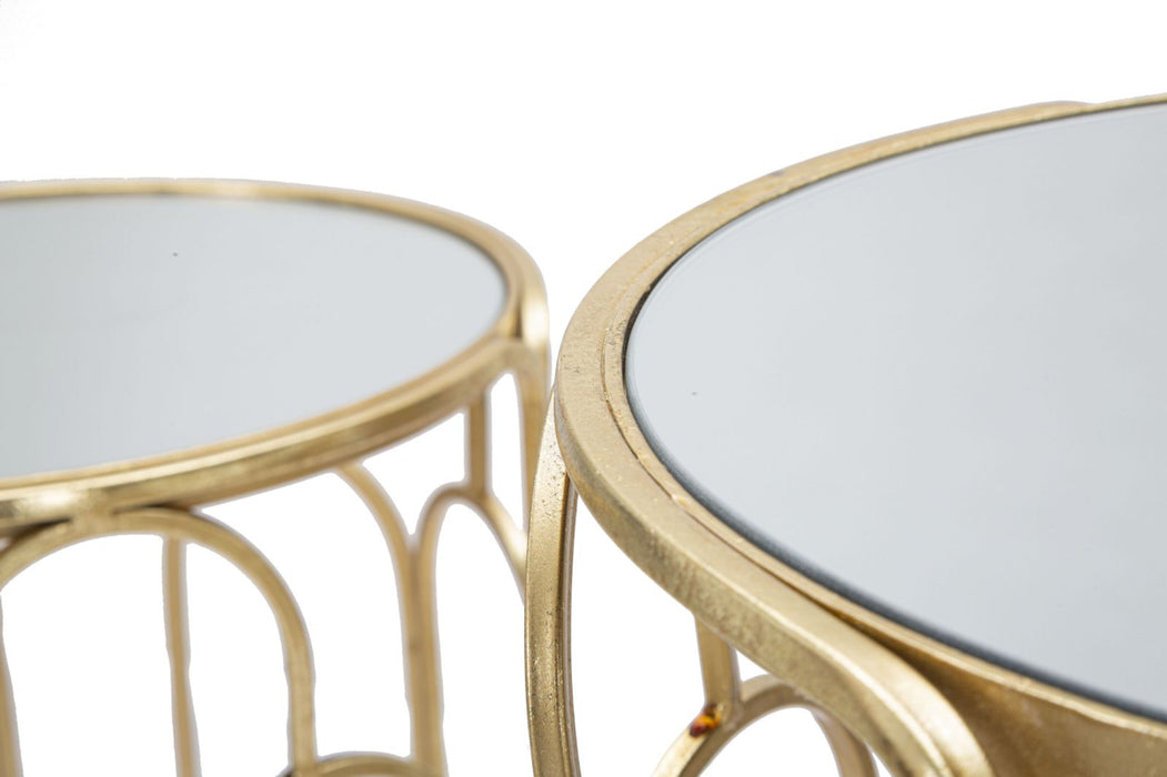 Thatlyfestyle Chic Duo Set Bijzettafels Goud Spiegelglas