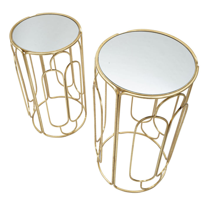 Thatlyfestyle Chic Duo Set Bijzettafels Goud Spiegelglas