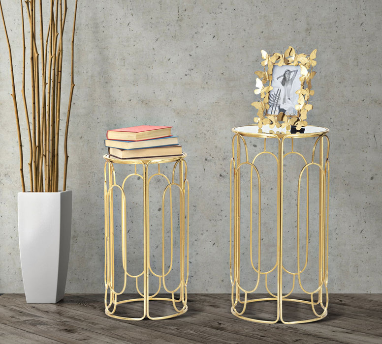 Thatlyfestyle Chic Duo Set Bijzettafels Goud Spiegelglas