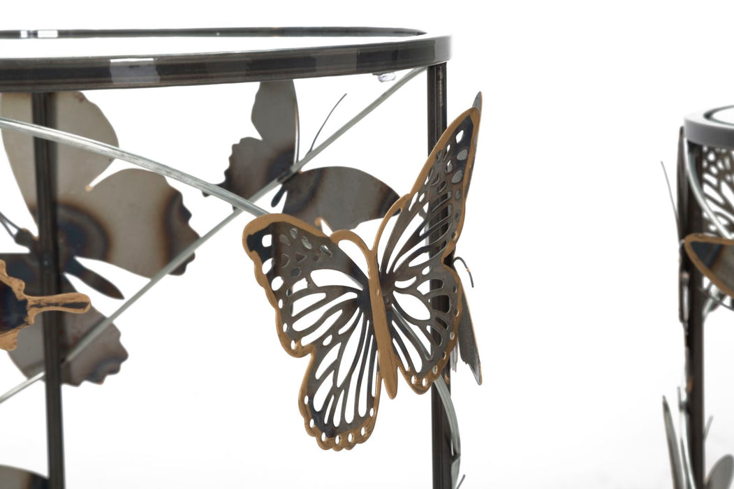 Thatlyfestyle Butterfly Bliss Bijzettafel Set Glas Metaal