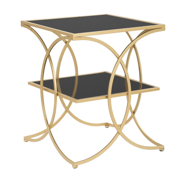 Thatlyfestyle Glamour Spot Tafel Vierkant Zwart Goud Glas