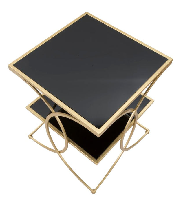 Thatlyfestyle Glamour Spot Tafel Vierkant Zwart Goud Glas