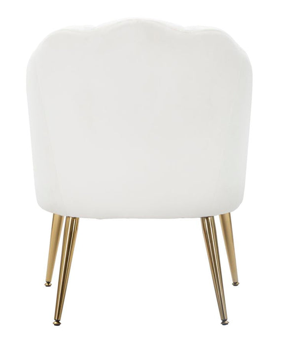 Fauteuil Shell Crème Fluweel Goud 65x69x84 cm