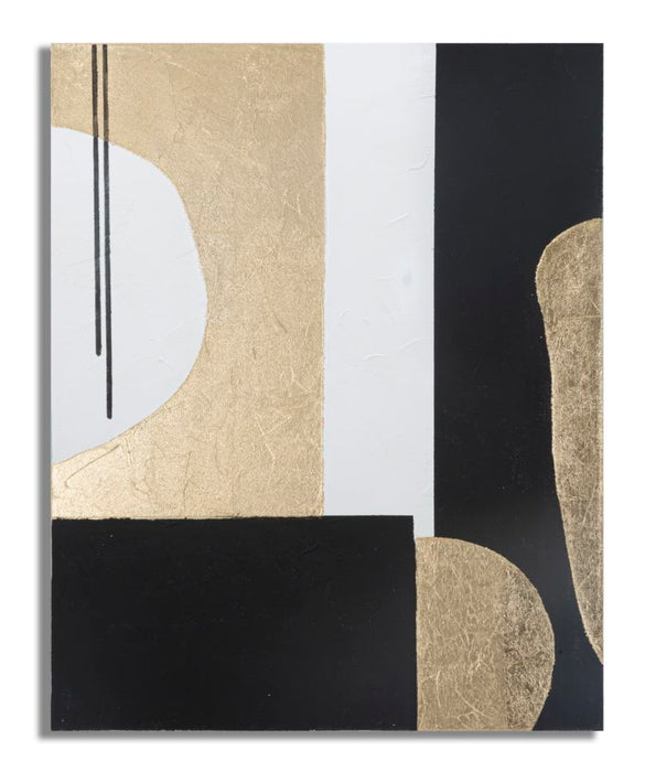 Thatlyfestyle Luxe Abstract Canvas Schilderij "Golden Geometry"