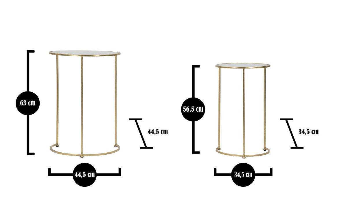 Thatlyfestyle Radiant Essence Gouden Bijzettafel Set Glas