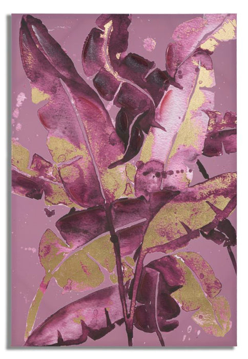 Thatlyfestyle Roze Gouden Bloemglans Schilderij 80x120 cm