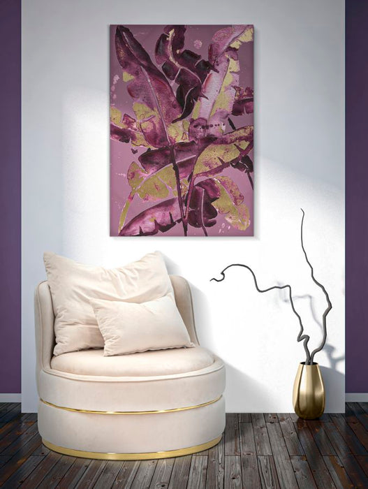 Thatlyfestyle Roze Gouden Bloemglans Schilderij 80x120 cm