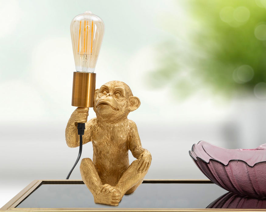 Thatlyfestyle JoyfulMonkey Tafellamp Goud Resin Aap