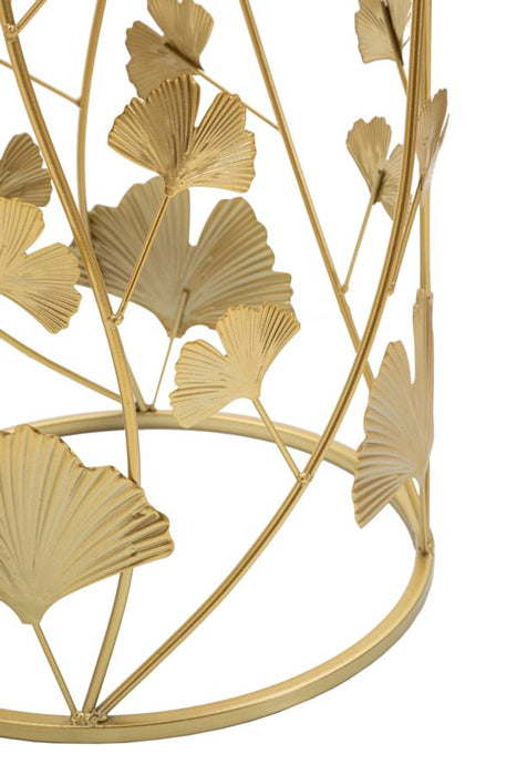 Thatlyfestyle Elegance Leaf Bijzettafel Set Goud Spiegelglas