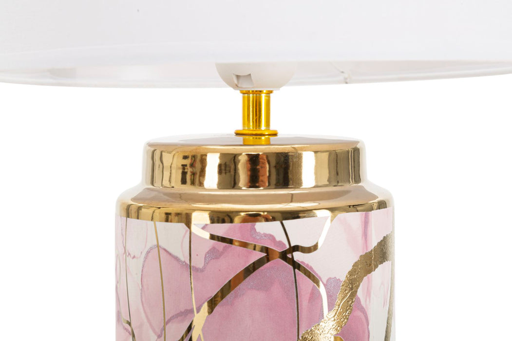 Thatlyfestyle Luxe Bloom Tafellamp Keramiek Goud Roze