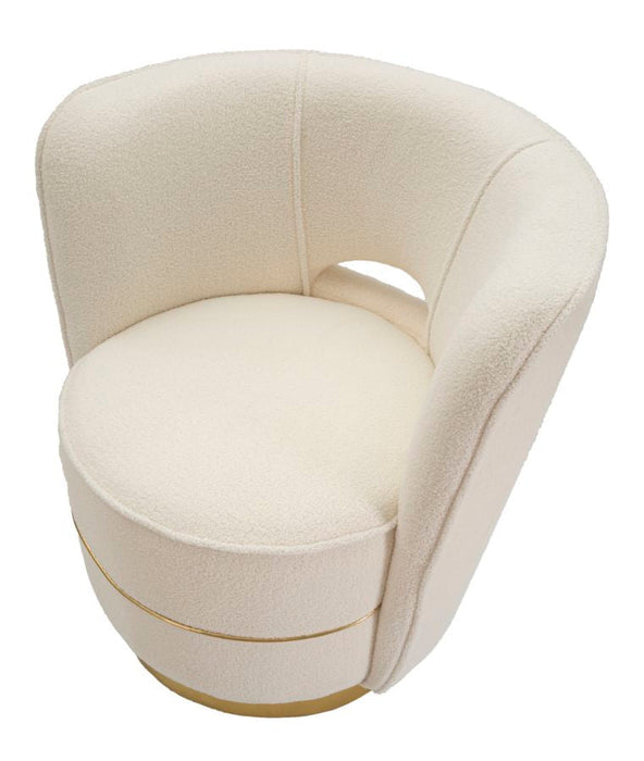 Fauteuil "Nordic Luxe" Crème Bouclé Goud