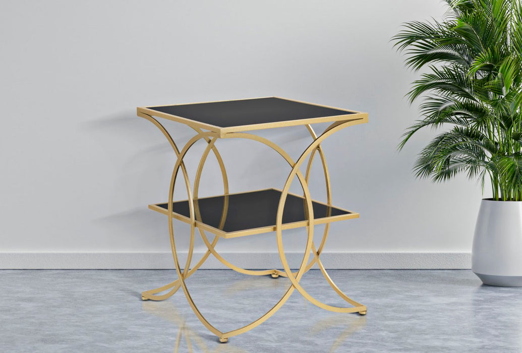 Thatlyfestyle Glamour Spot Tafel Vierkant Zwart Goud Glas