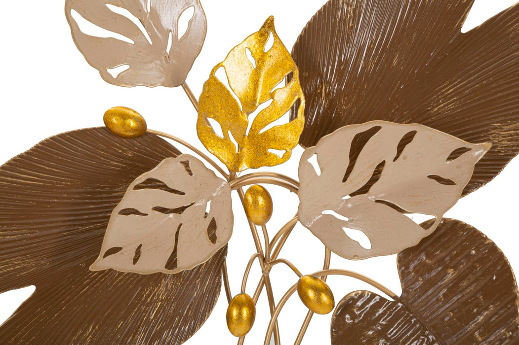 Thatlyfestyle Golden Leaves Wanddecoratie Metaal Goud 50x50 cm