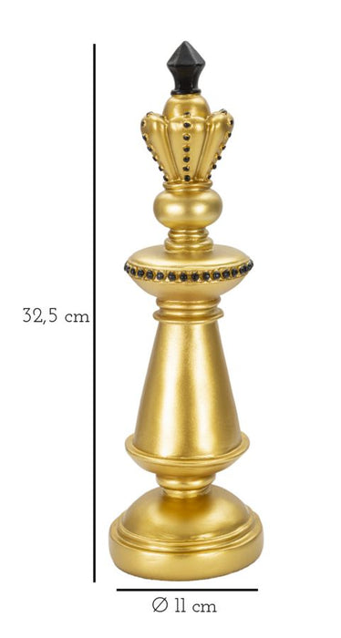 Thatlyfestyle Majestueuze Schaakkoning Goud Zwart 32,5cm