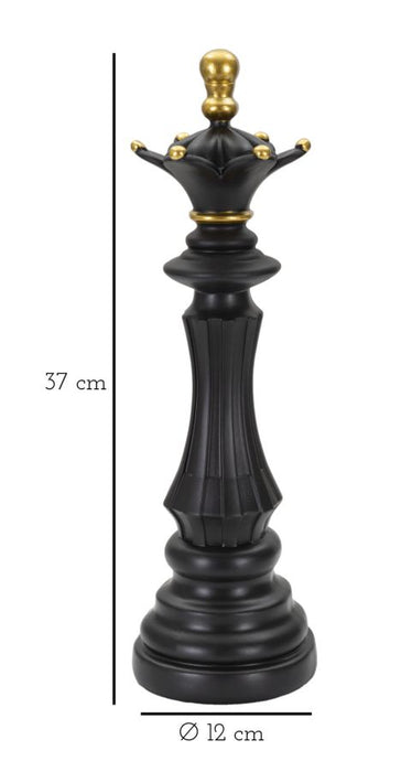 Thatlyfestyle Majestueuze Schaakkoningin Zwart Goud 37cm