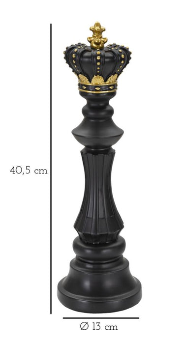 Thatlyfestyle Majestueuze Schaakkoning Zwart Goud 40,5cm