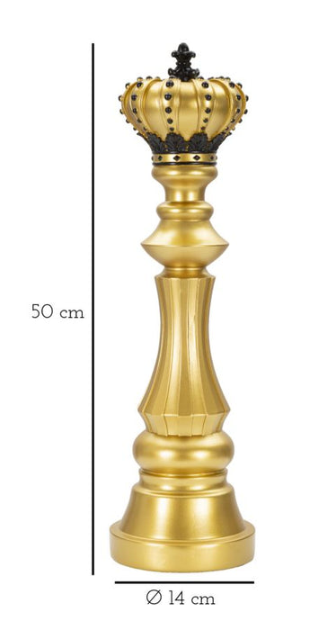 Thatlyfestyle Majestueuze Schaakkoning Goud Zwart 50cm