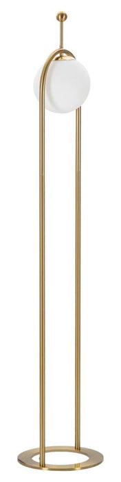 Glamorous Arc Vloerlamp Goud Wit Glazen Bol 28x168 cm