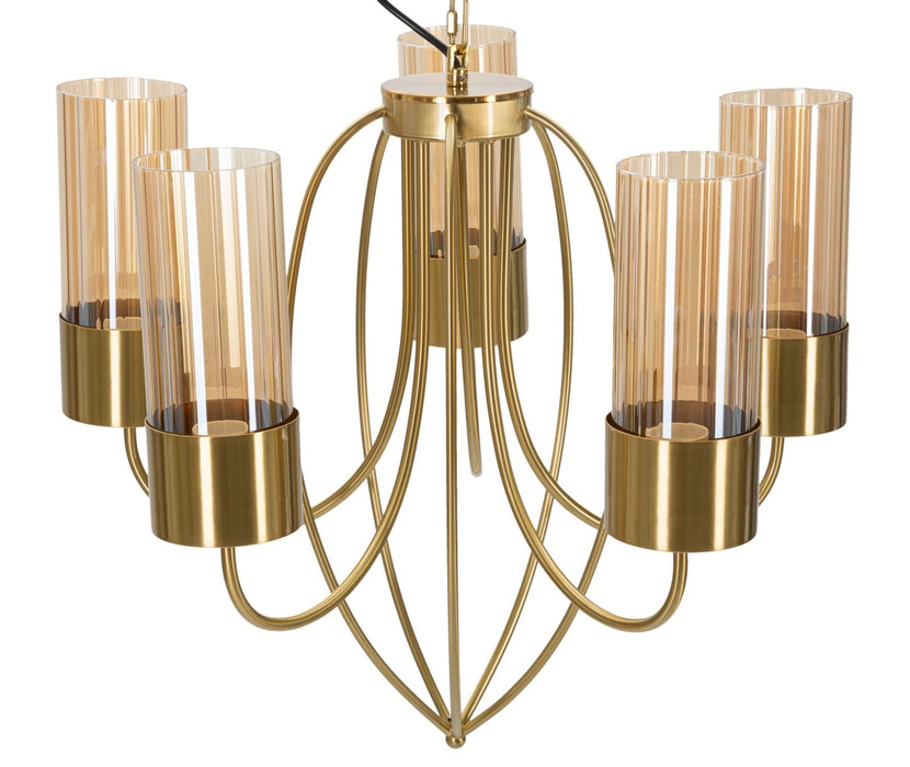 Versailles 5-Lichts Plafondlamp Goud Metaal Glas 80x103 cm