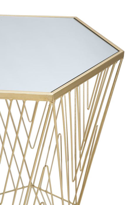 Thatlyfestyle Luxe Linea Hexagonal Tafel Metaal Glas Goud