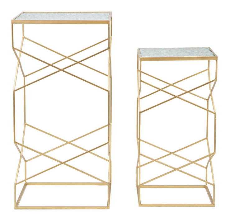 Thatlyfestyle Luxe Geometrische Gouden Glastafels Set Hoog