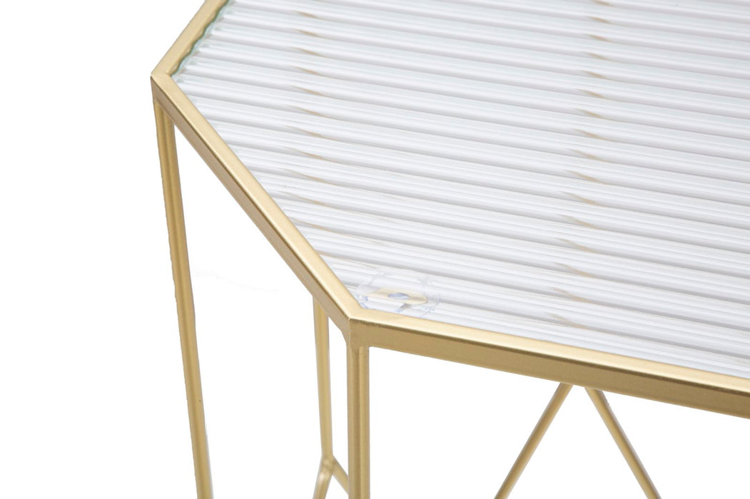 Thatlyfestyle Octahedral Opulence: Gouden 8-hoekige Tafels