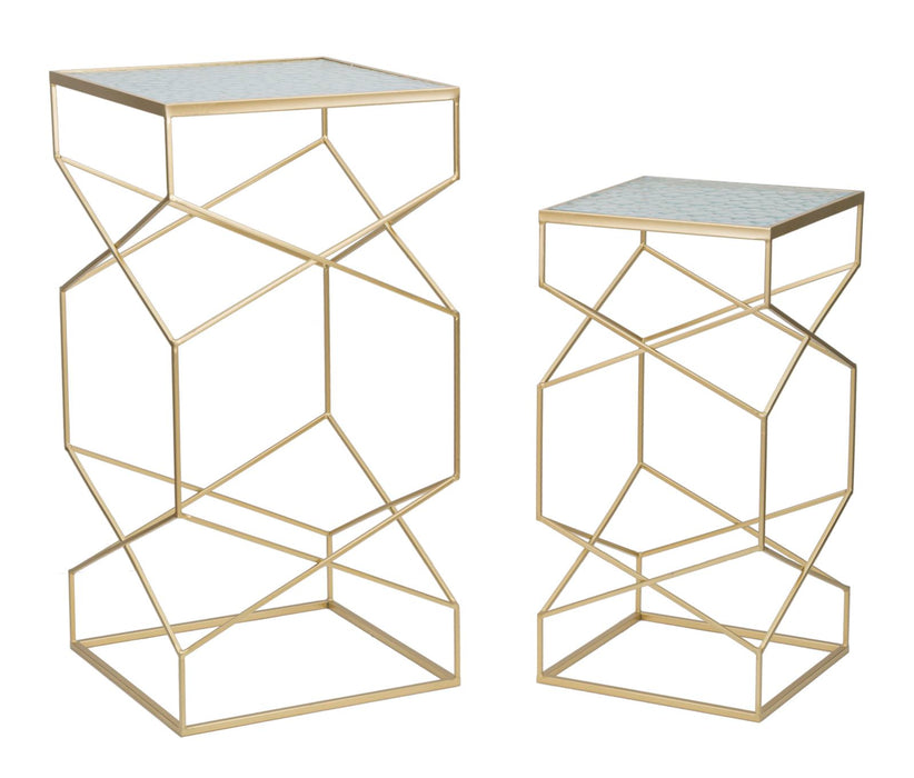 Thatlyfestyle Luxe Geometrische Gouden Glastafels Set Hoog