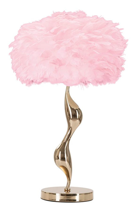 Thatlyfestyle SlimFeather Tafellamp Goud Roze Veren