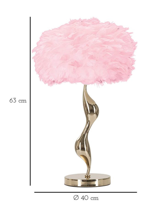 Thatlyfestyle SlimFeather Tafellamp Goud Roze Veren