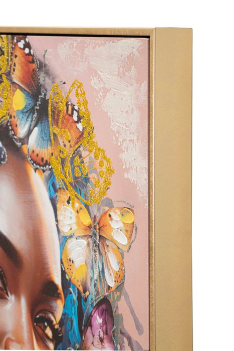 Thatlyfestyle Artistry "Butterfly Elegance" Schilderij Afrikaans Goud