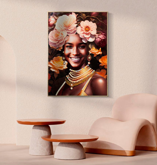 Thatlyfestyle Elegant Floral Harmony Schilderij Vrouw