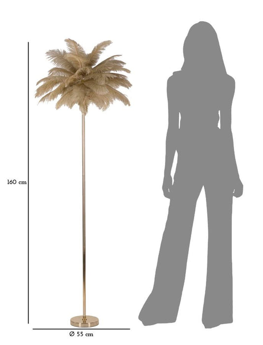 Vloerlamp Palm Camello Goud Caramelveren Ø 55x160 cm