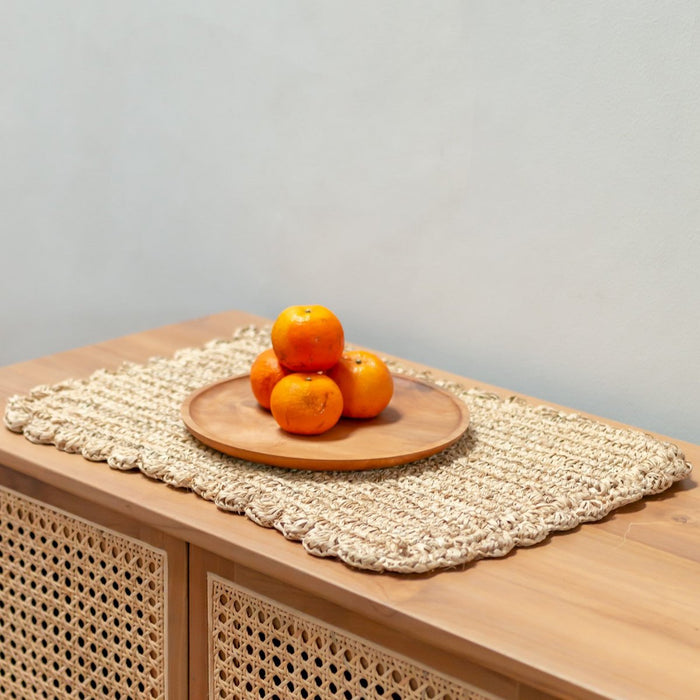 Placemat (set van 2, 4 of 6) 50x30 cm | Rechthoekige Boho Placemat KUARA Geweven van Raffia