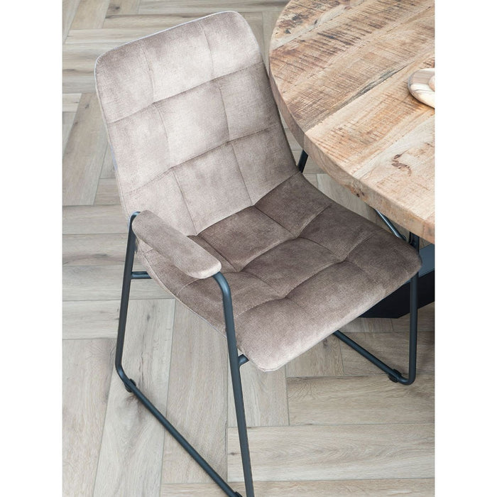 Home67 Eetkamerstoel Maxime Velvet Taupe - ThatLyfeStyle