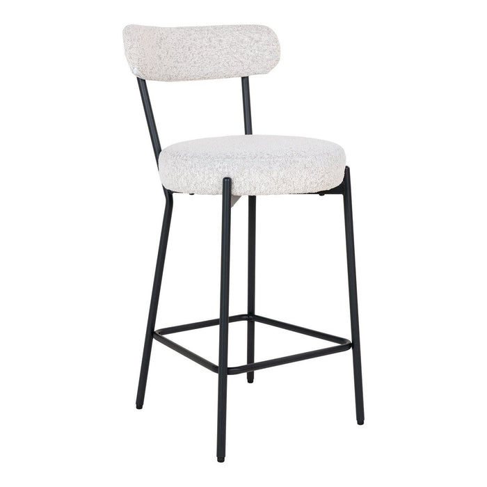 House Nordic ApS Badalona Counter Chair Barkruk Wit Bouclé HN1270 - ThatLyfeStyle