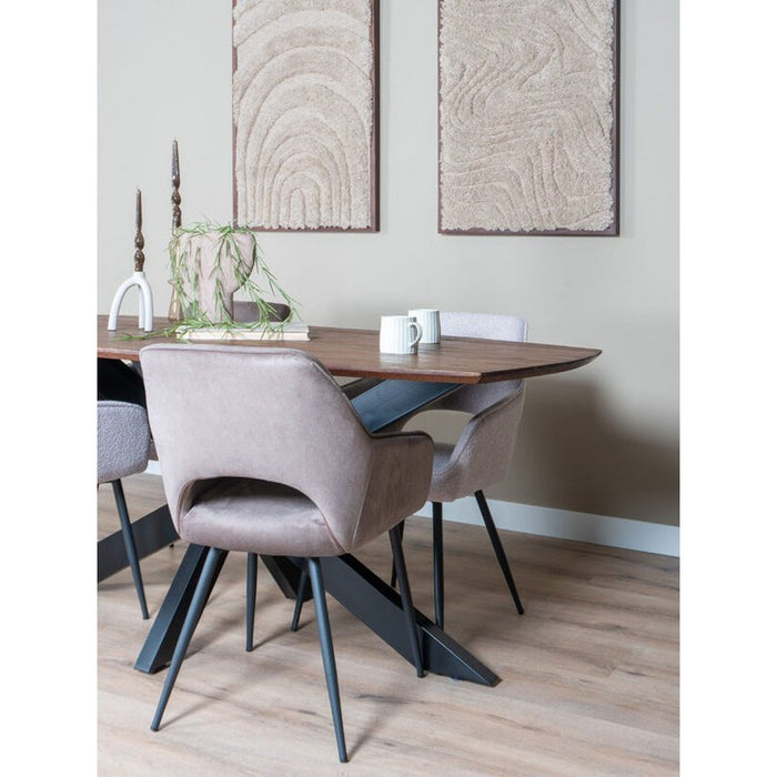 Home67 Eettafel Felix Espresso Mangohout 220x100cm - ThatLyfeStyle