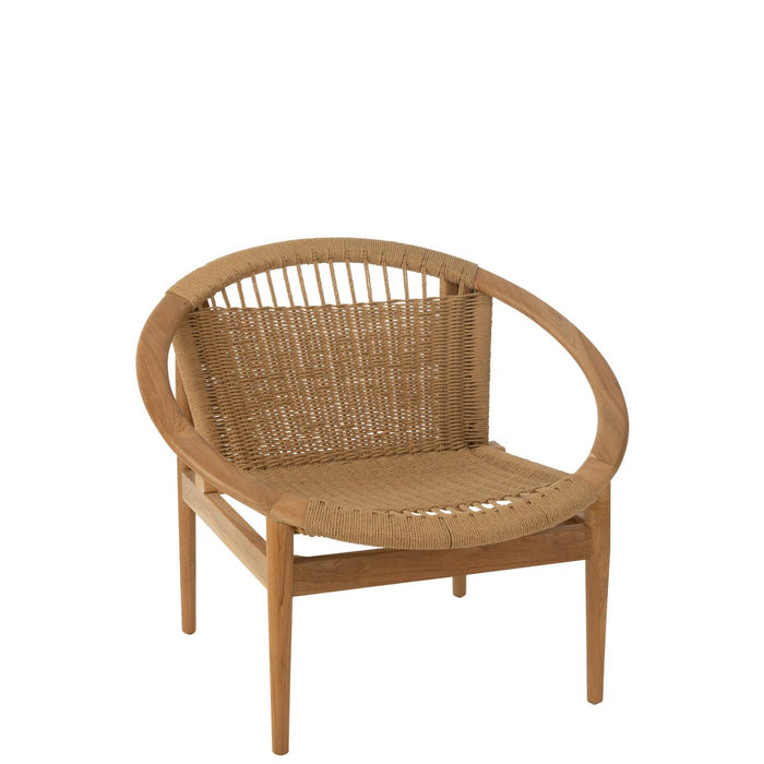 J-Line Fauteuil Rond Hout Naturel