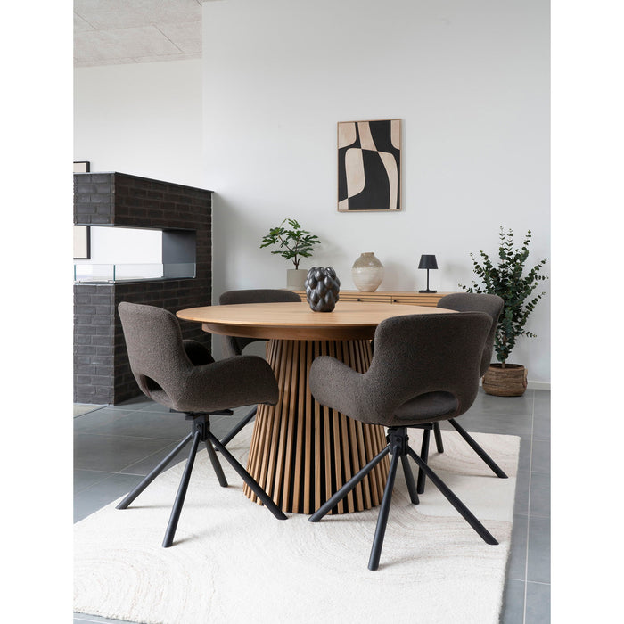 House Nordic ApS Amorim Dining Chair Eetkamerstoel Bouclé Paddenstoel Draaibaar Set van 2 - ThatLyfeStyle