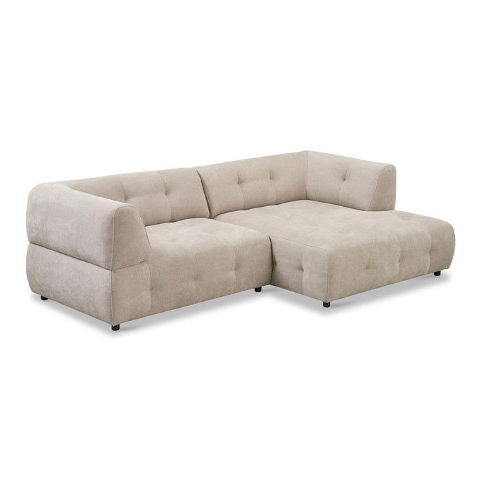 by fonQ Padded Chaise Longue Bank Rechts - Beige
