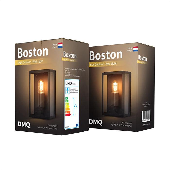 DMQ Buitenlamp Boston 25cm - IP44 Wandlamp Zwart