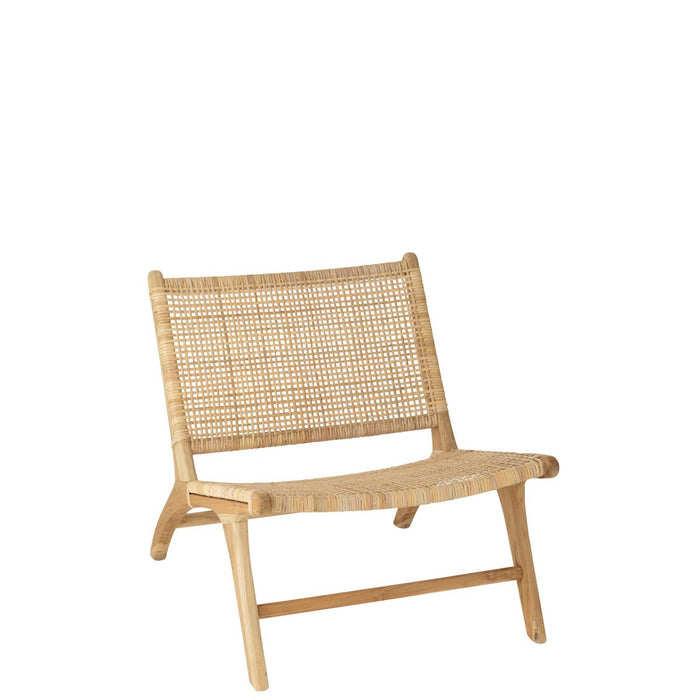 J-Line Fauteuil Geweven Hout Naturel